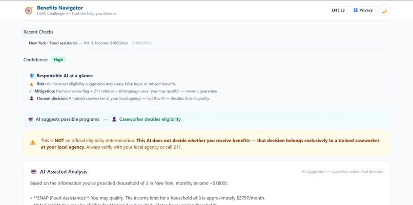 Benefits Navigator – Responsible AI for Public Benefits – screenshot 6