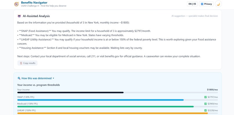 Benefits Navigator – Responsible AI for Public Benefits – screenshot 7