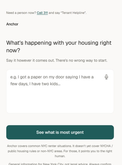 Anchor: from housing crisis to first step – screenshot 1