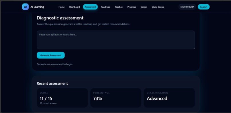 AI-Based personalized learning platform – screenshot 3