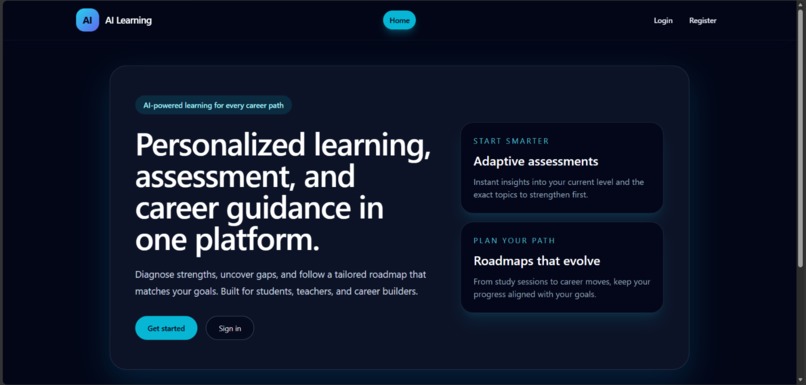 AI-Based personalized learning platform – screenshot 1
