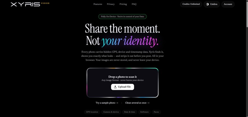 XYRIS vision – screenshot 1