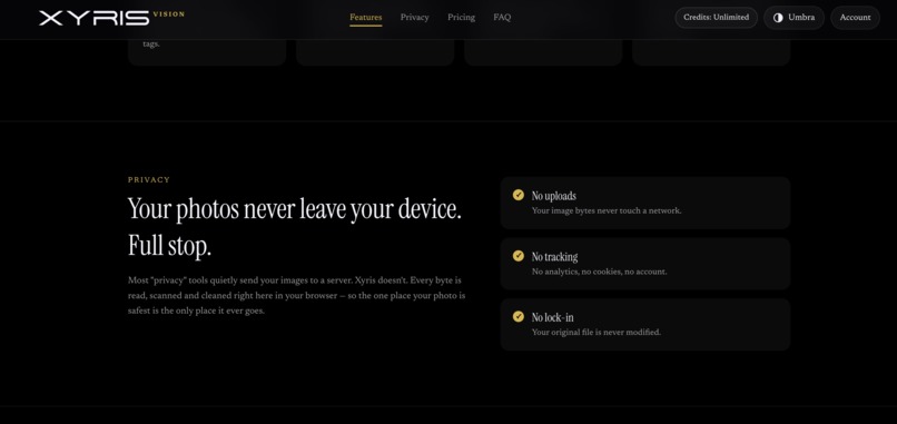 XYRIS vision – screenshot 2