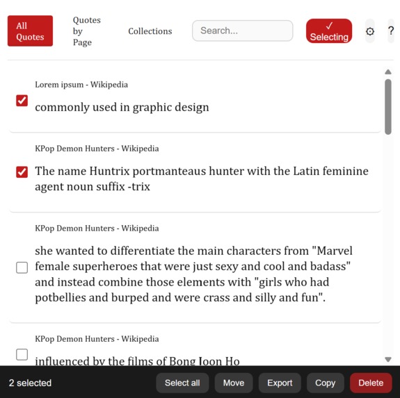 FireflyBook: A Quote-Saving Tool – screenshot 5