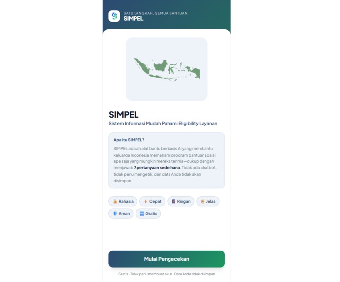 SIMPEL – AI Benefits Navigator for Indonesian Families – screenshot 1