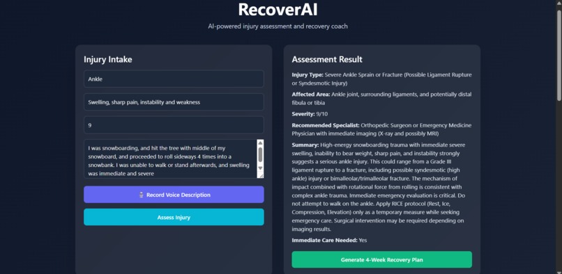 RecoverAI – screenshot 1
