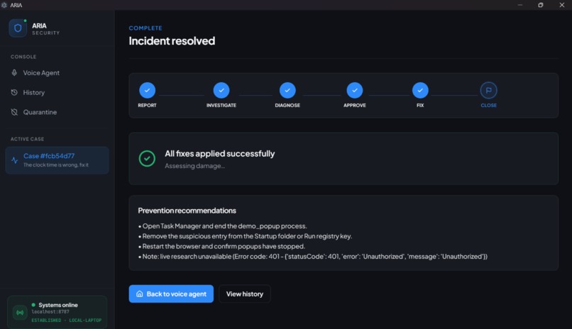 ARIA (Autonomous IT Response Intelligence Agent) – screenshot 8