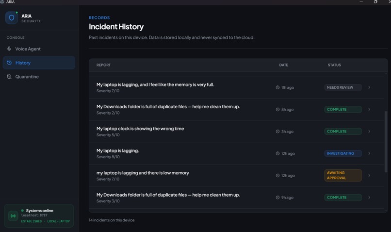 ARIA (Autonomous IT Response Intelligence Agent) – screenshot 5