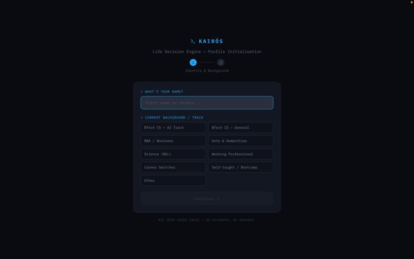 Kairós: Real-Time Sequential Life Decision Simulator – screenshot 1
