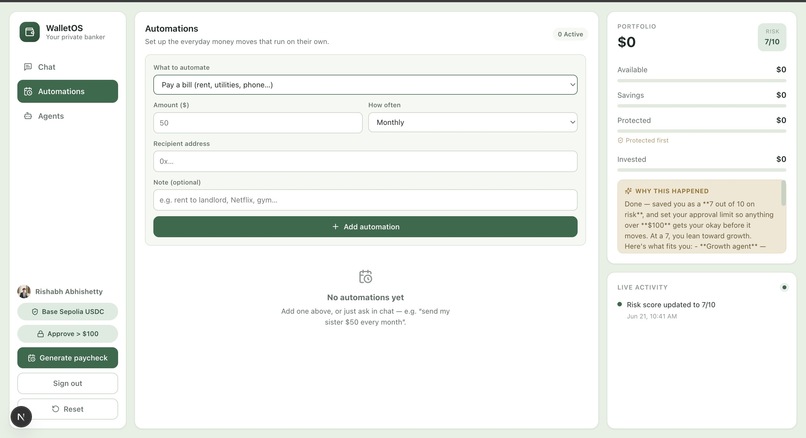 WalletOS – screenshot 2