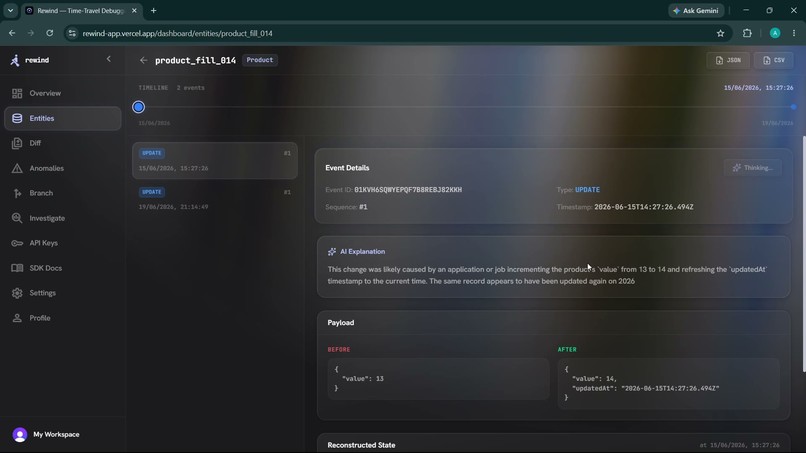 Rewind — Time-Travel Debugging for Databases – screenshot 4