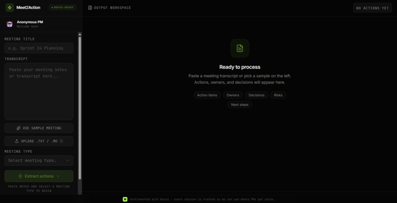 Meet2Action – Turn Messy Meeting Notes into Action – screenshot 4