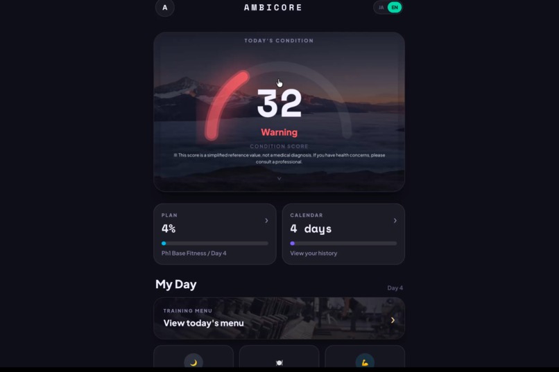 Ambicore — AI-Powered Condition Intelligence for Athletes – screenshot 2