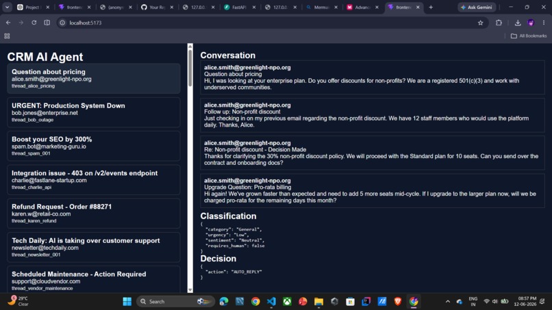 CRM AI Agent: Autonomous Email Intelligence Platform – screenshot 3