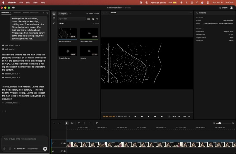 VibeEdit - Cursor for Video Editing – screenshot 1