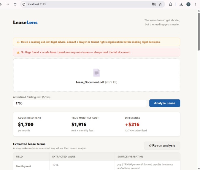 LeaseLens – screenshot 1