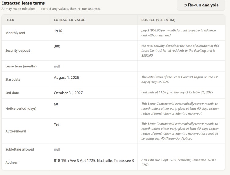 LeaseLens – screenshot 2