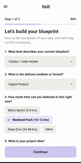 Init. — The starting point of your idea's execution. – screenshot 2