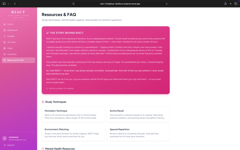 RIACT (Record, Insight, Analyze, Coach, Track) – screenshot 7