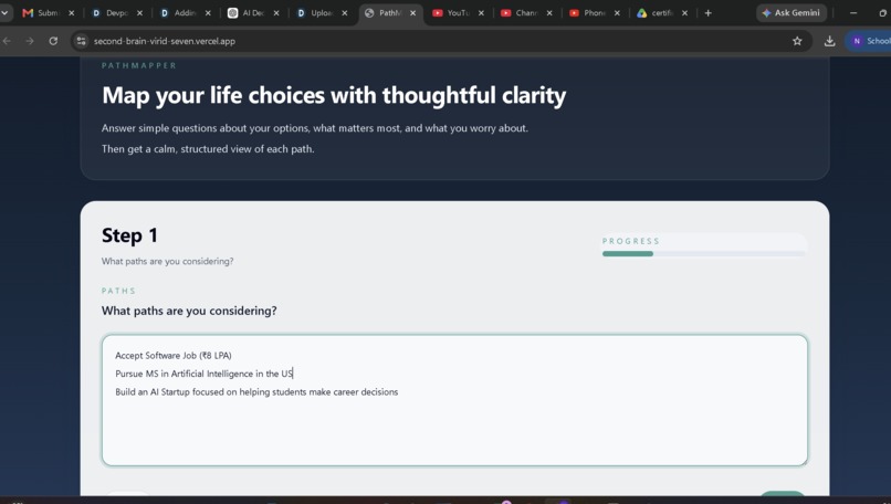 PathMapper – The Second Brain for Real-Life Decisions – screenshot 1