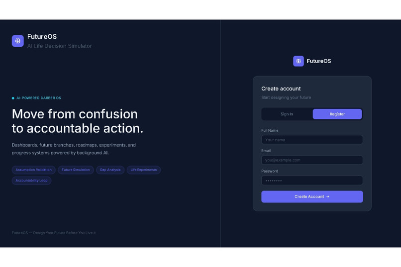 FutureOS: AI Life Decision Simulator – screenshot 1