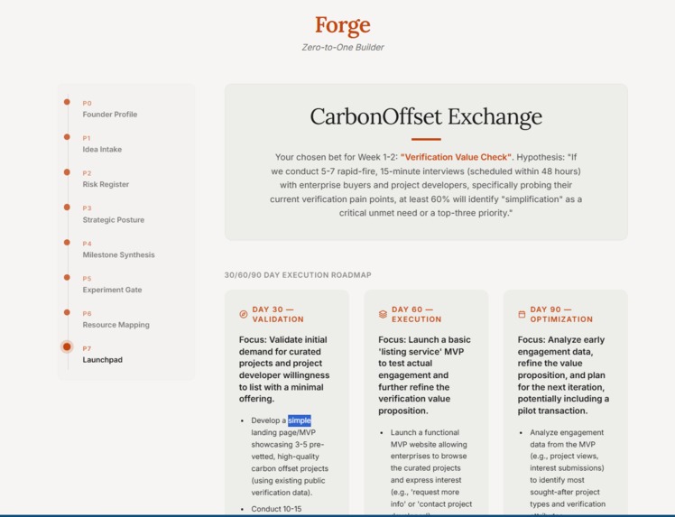 FORGE-The AI-powered gauntlet for early-stage founders – screenshot 3
