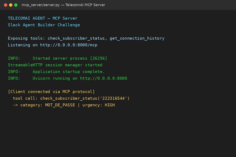 TelecomAI Agent for Slack – screenshot 2
