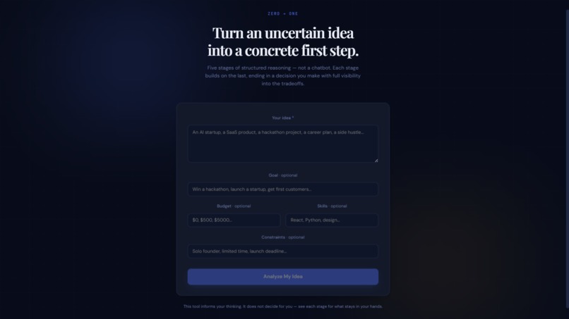Zero to One builder – screenshot 2