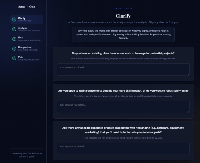Zero to One builder – screenshot 3