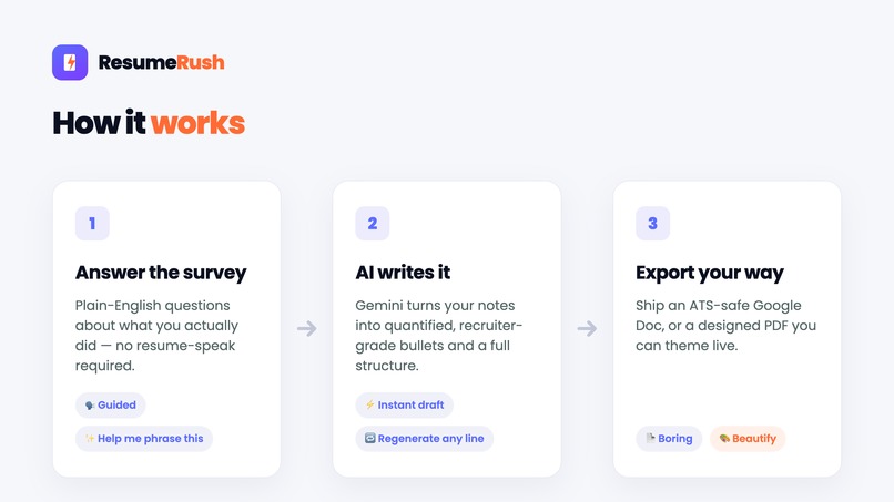 Resumerush – screenshot 2