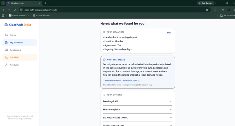 ClearPath India: AI-Powered Housing Stability Guide – screenshot 3