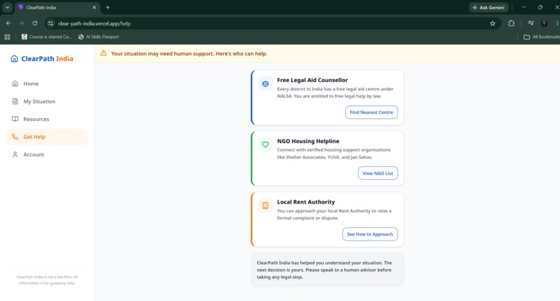 ClearPath India: AI-Powered Housing Stability Guide – screenshot 2