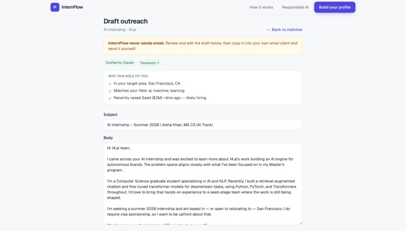 Internflow – screenshot 5