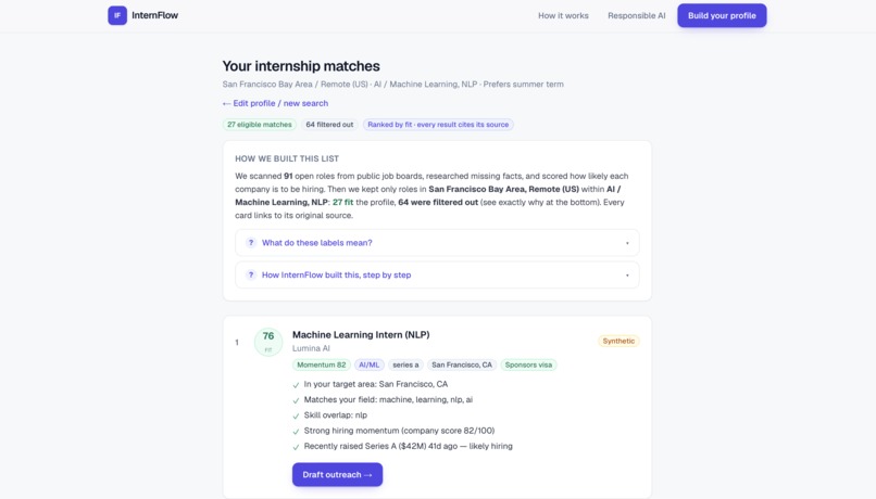 Internflow – screenshot 4