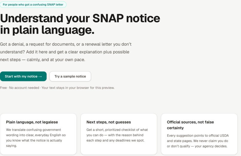 SNAP Aid – screenshot 2