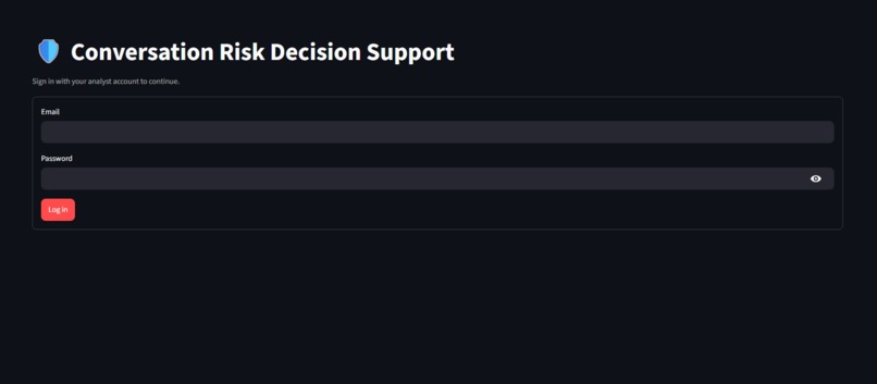 Conversation Risk Decision Support – screenshot 1