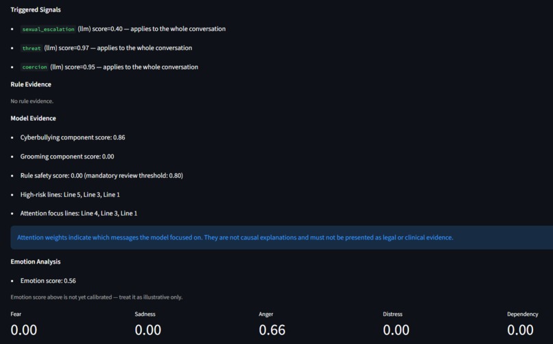 Conversation Risk Decision Support – screenshot 2