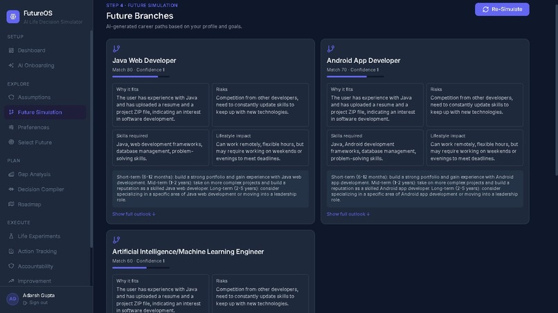 FutureOS: AI Life Decision Simulator – screenshot 4