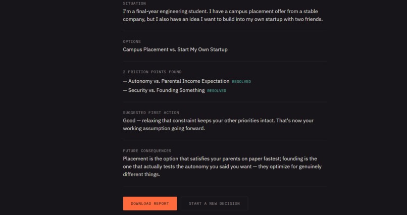 Friction Engine: AI Decision Conflict Analyzer – screenshot 1