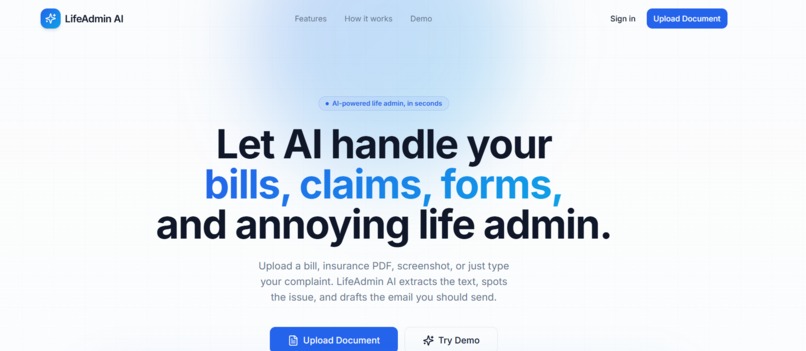 LifeAdmin AI – screenshot 1
