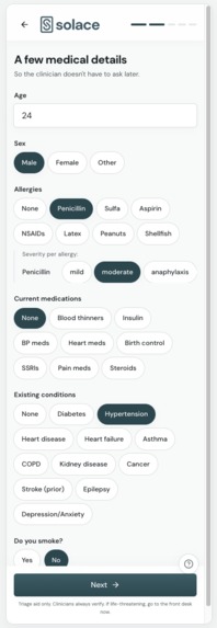 Solace: The AI-Powered ER + Patient Intake companion – screenshot 3