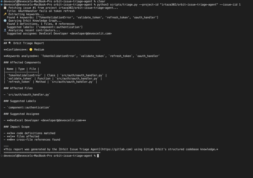 Orbit Issue Triage Agent – screenshot 1