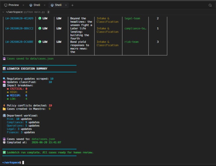 LexWatch – screenshot 1