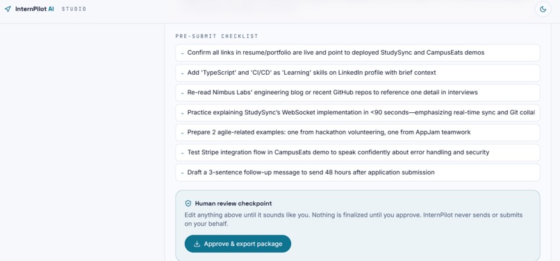 InternPilot AI – screenshot 1