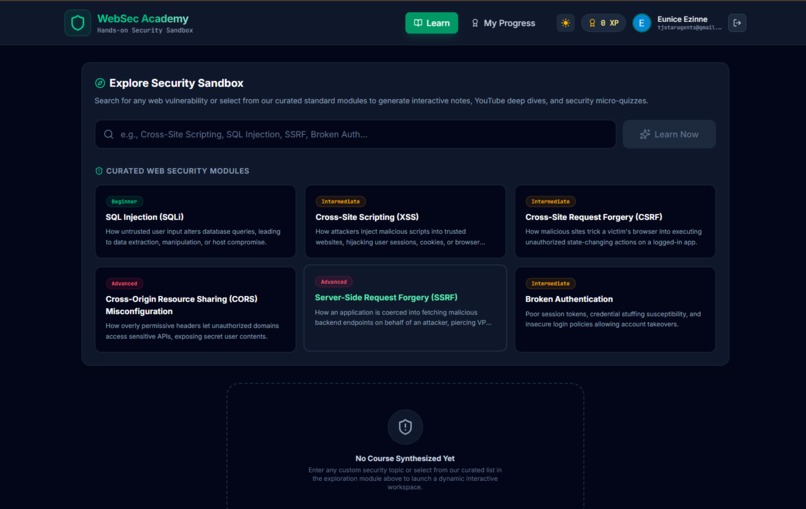 WebSec Academy – screenshot 2