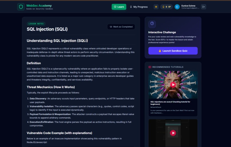 WebSec Academy – screenshot 4