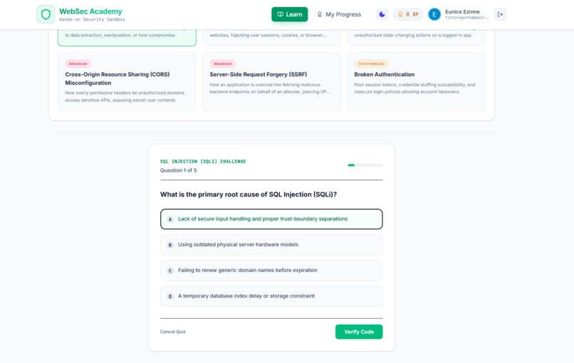 WebSec Academy – screenshot 6