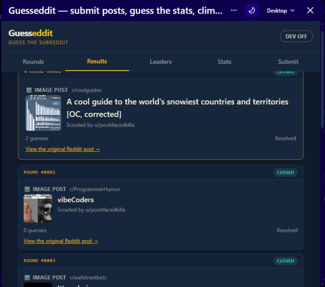 Guesseddit – screenshot 3