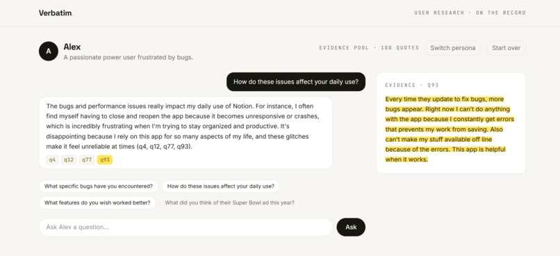 Verbatim – screenshot 4