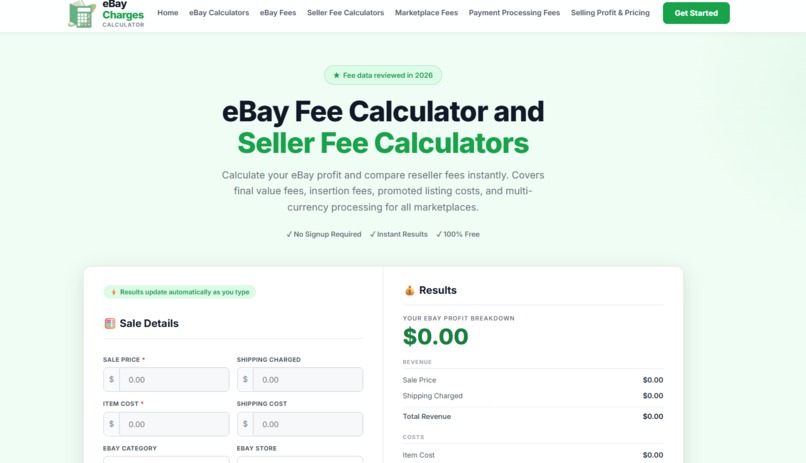 Ebay Charges Calculator – screenshot 1